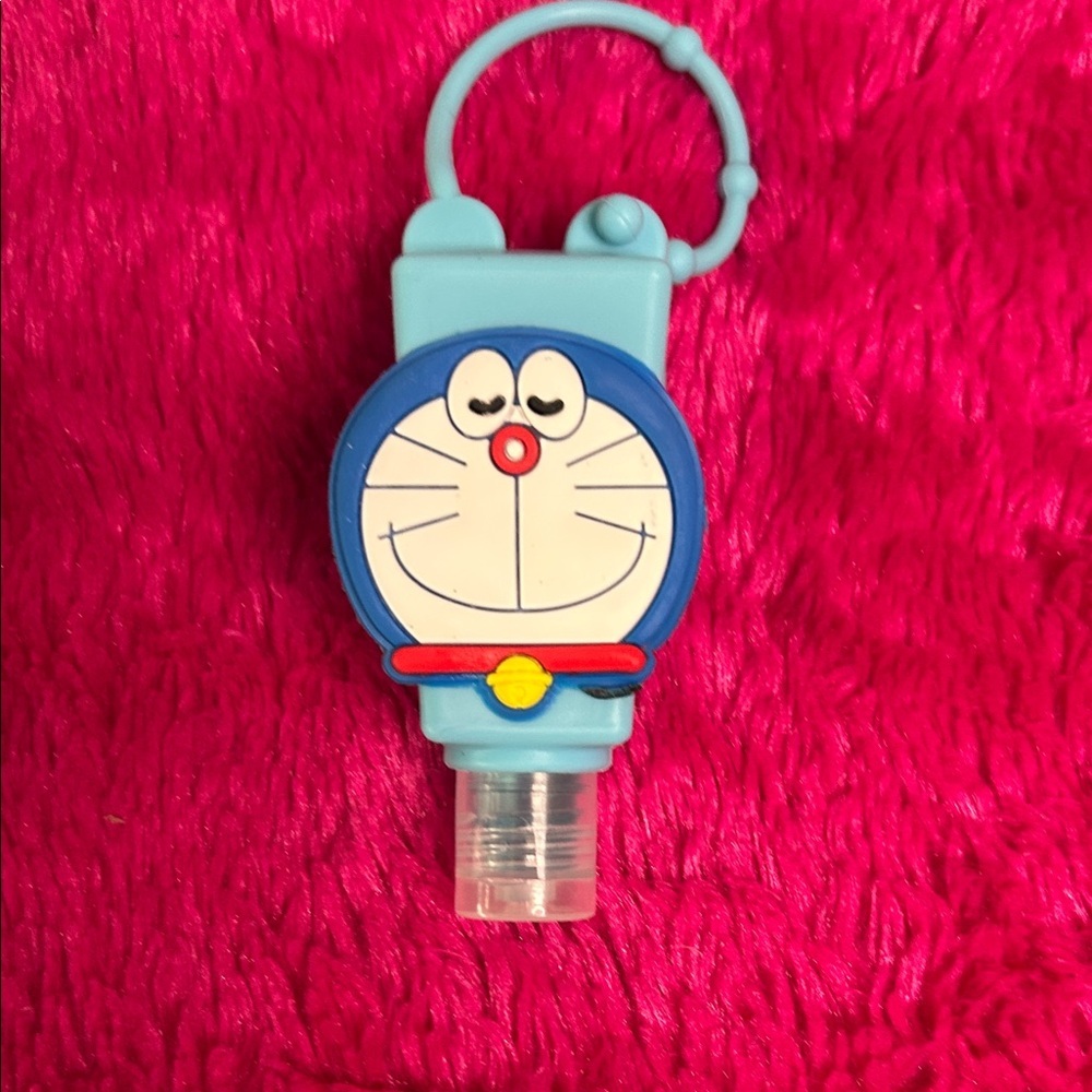 Blue Cartoon Cat Character Hand Sanitizer Holder With Hand Sanitizer